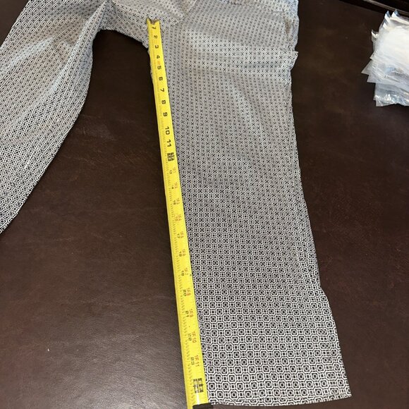 Audrey & Celine Womens Geometric Print Black & White Pants Size 14 Stretch Waist - Picture 5 of 7